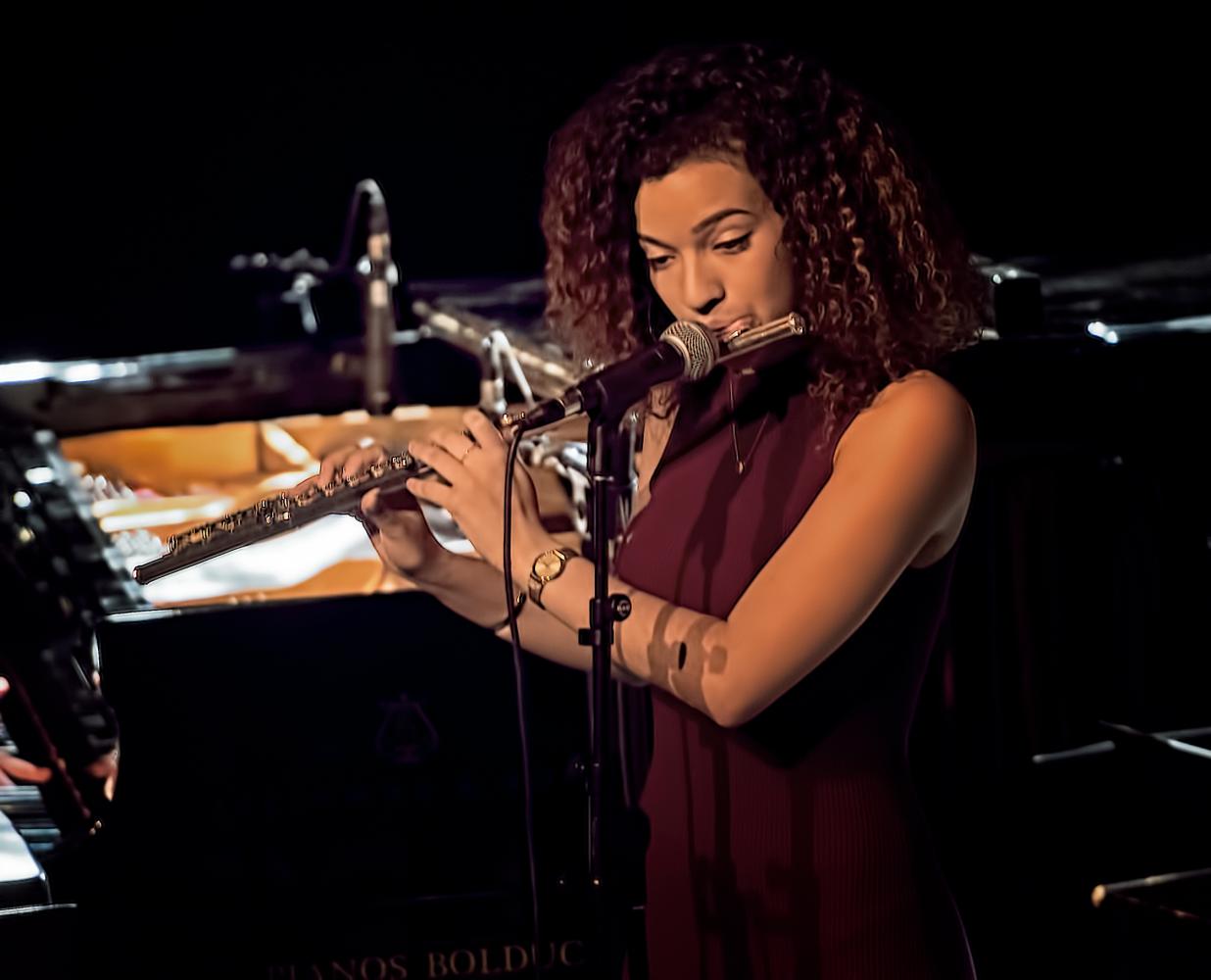 Elena Pinderhughes with Christian Scott at the Montreal International Jazz Festival 2016