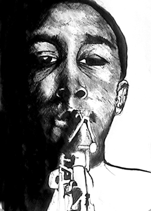 Charlie Parker, Ink on Paper, 42x29,7 CM