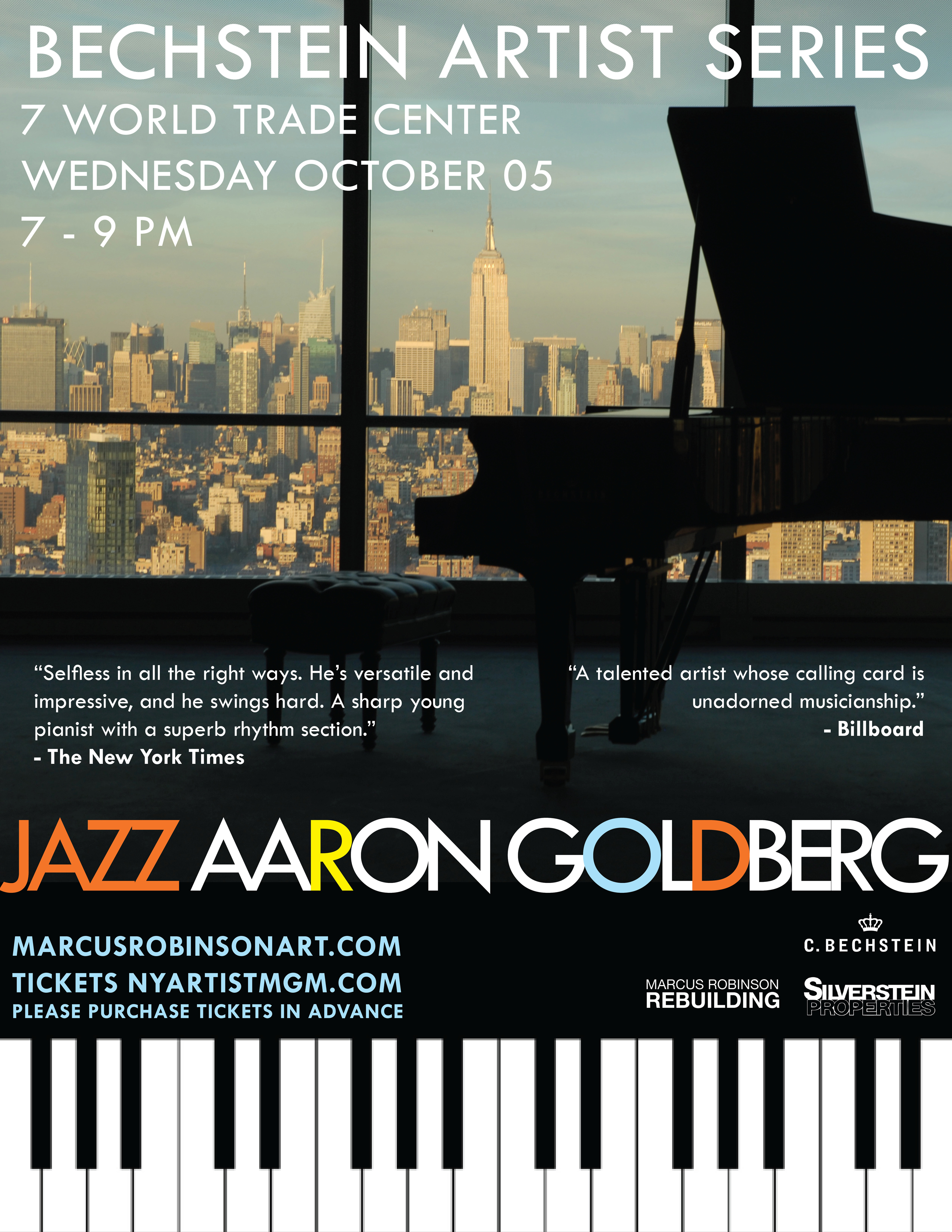 Aaron Goldberg, Piano, Bechstein, 7 WTC — jazz photo by Jasna Popovic | All About Jazz