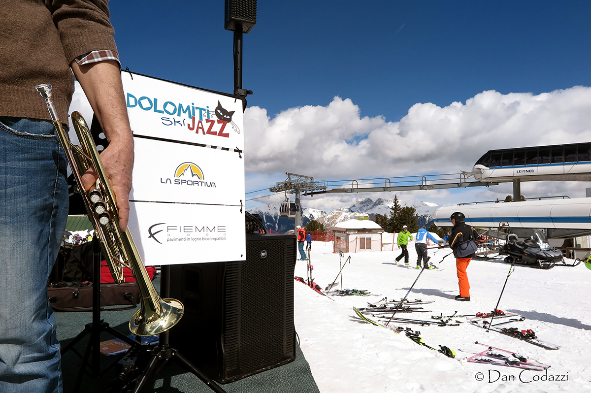 trumpet in Dolomiti ski jazz 2018