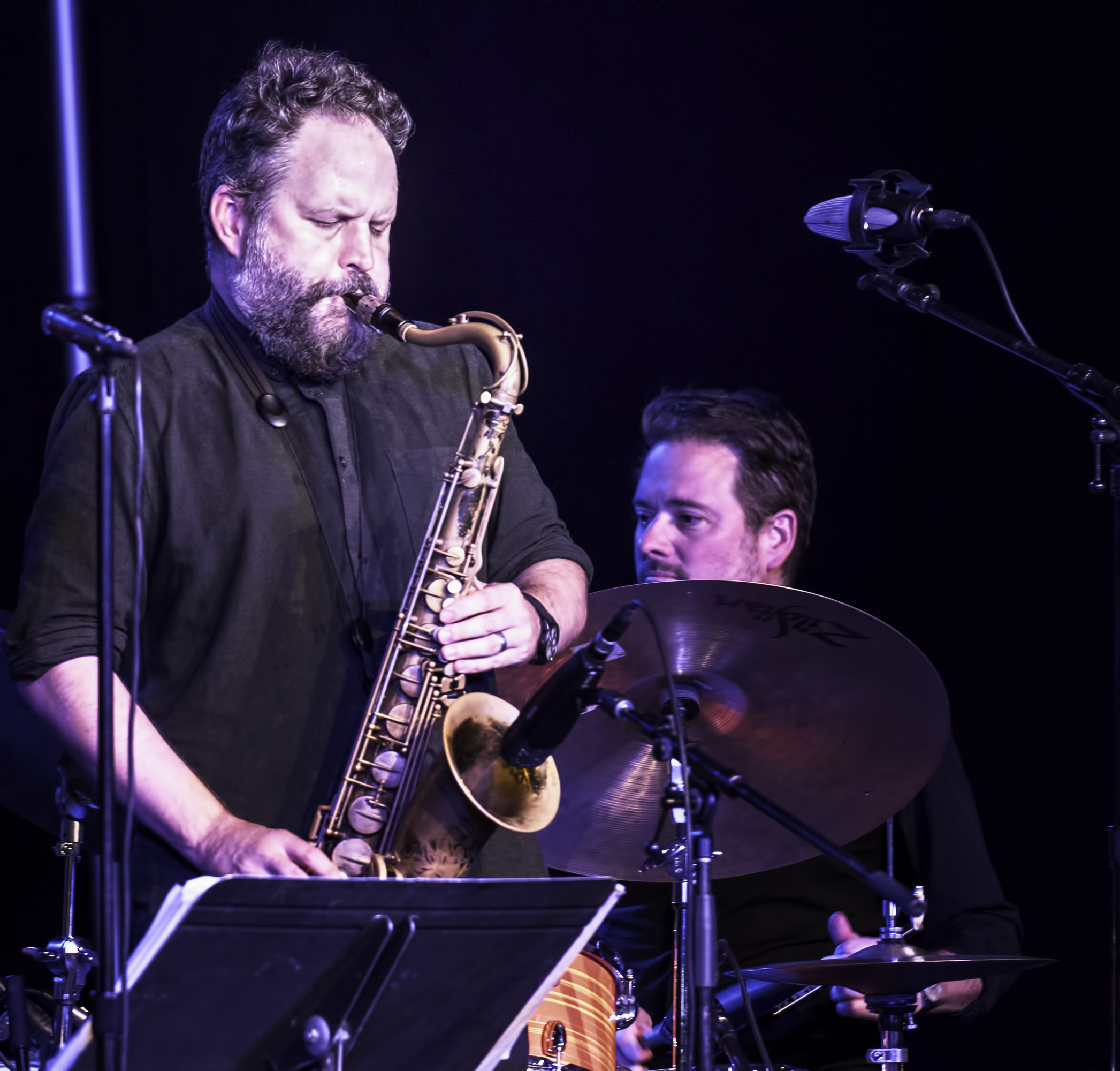 Jason Rigby and Joe Strasser with the Kyle Eastwood Band at the Monterey Jazz Festival