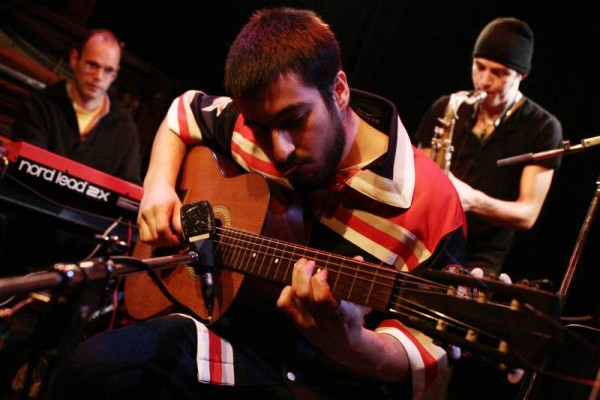 Cyril Moulas, Michel Wintsch and Guillaume Perret with "Quartier Lointain + Guillaume Perret" at L'Ecurie, Geneva, Switzerland,