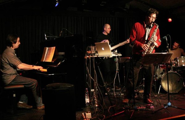 Matthieu Rossignely, Jean-Pierre Schaller, Stefano Saccon and Cyril Regamey with "Stefano Saccon 4tet - Stratic" at the Caves Du