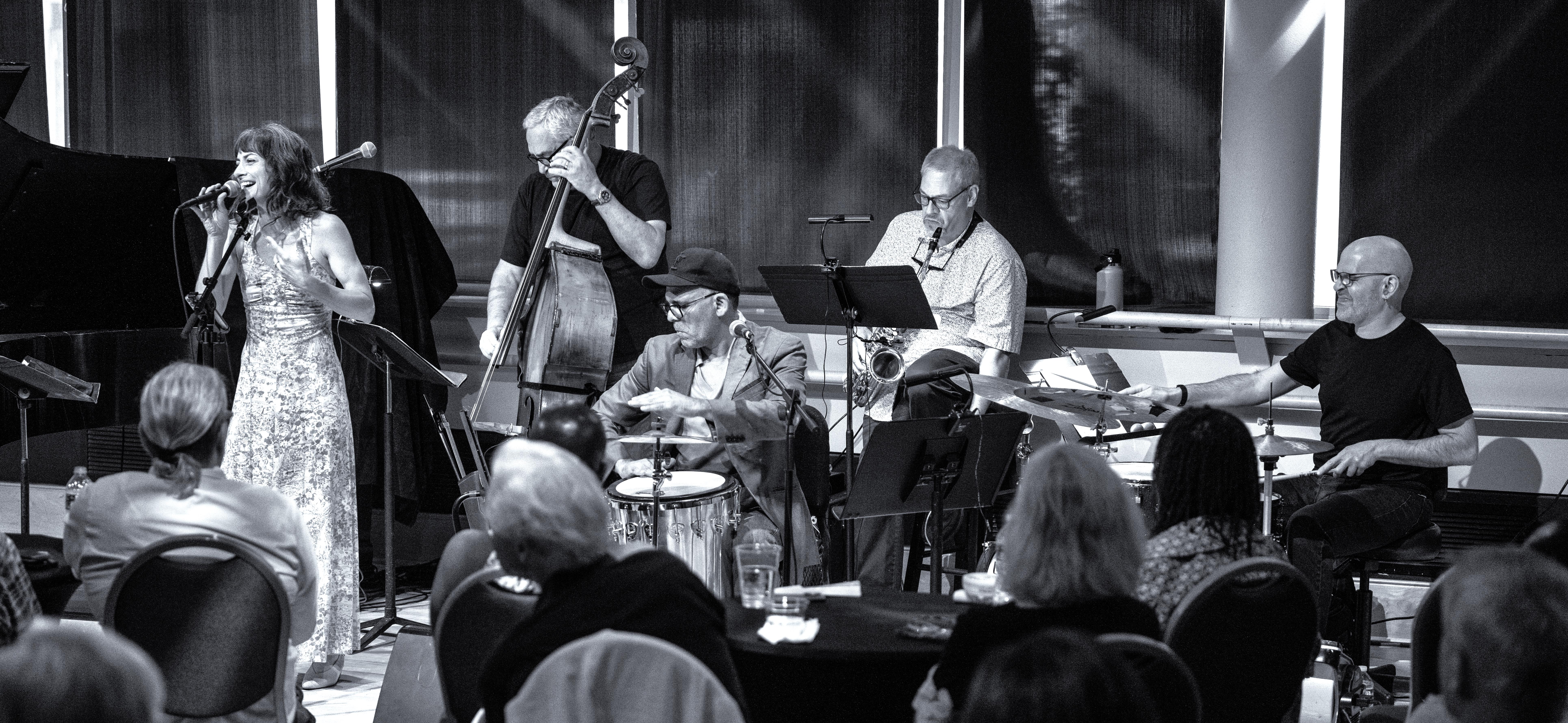 Laura Ann Singh, Nanny Assis, Jeff Smith, Brian Caputo, Jimmy Masters — jazz photo by Mark Robbins | All About Jazz