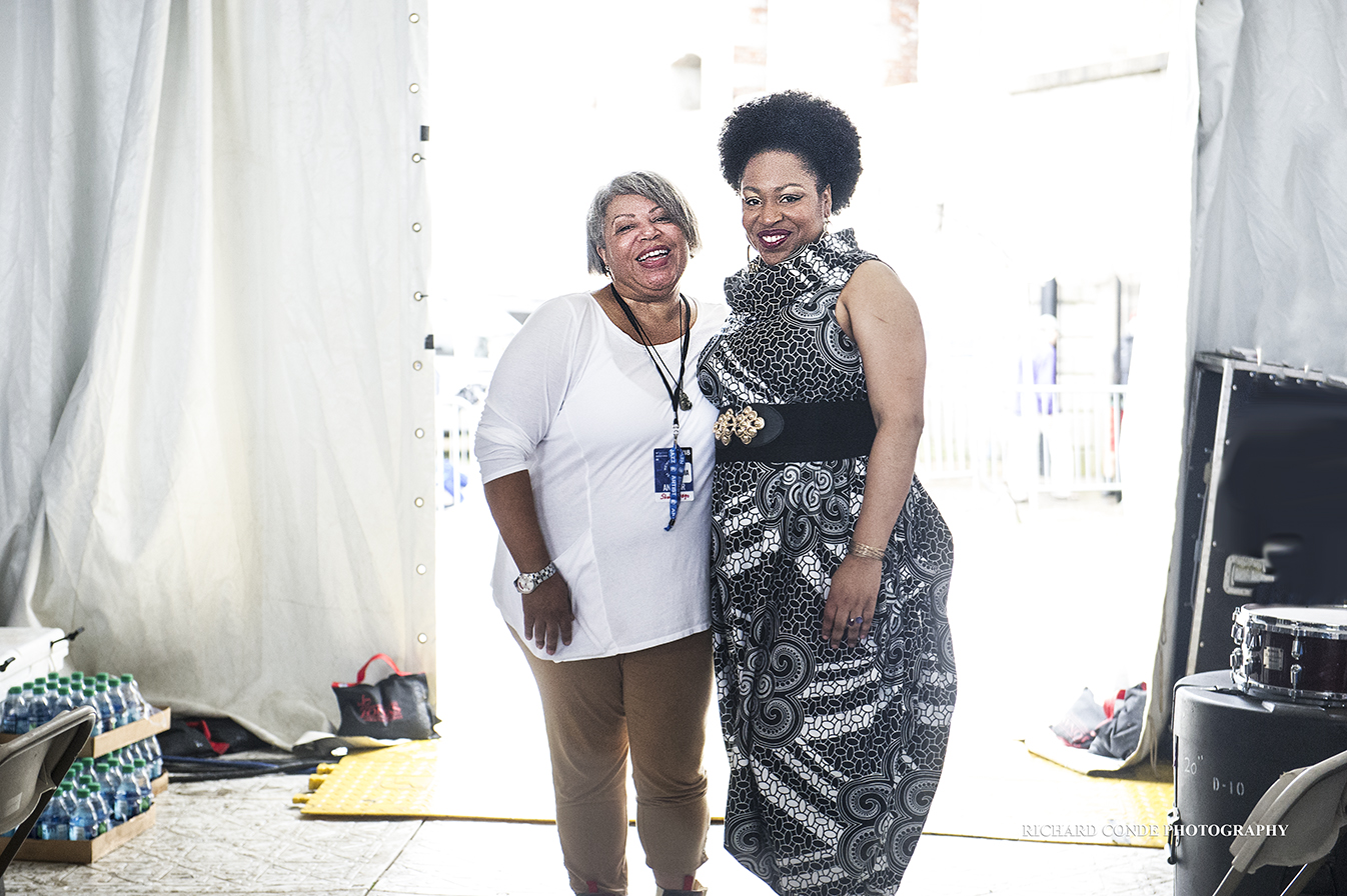 Shelia Anderson and Charenee Wade at the 2018 Newport Jazz Festival