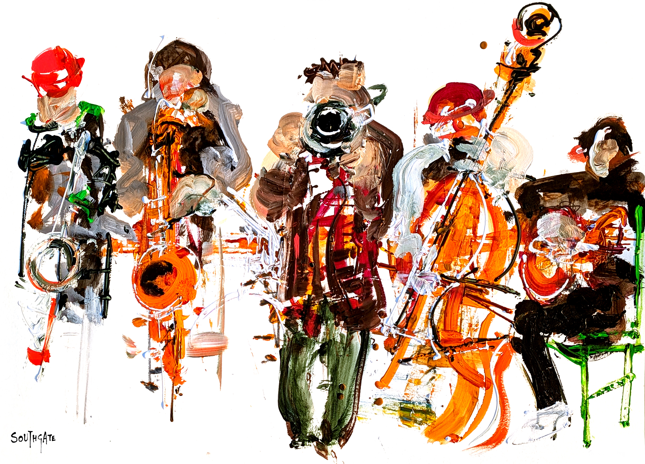 Tahmela Six, as interpreted by artist Gina Southgate, live at Telakka Jazz 2025 in Tampere, Finland