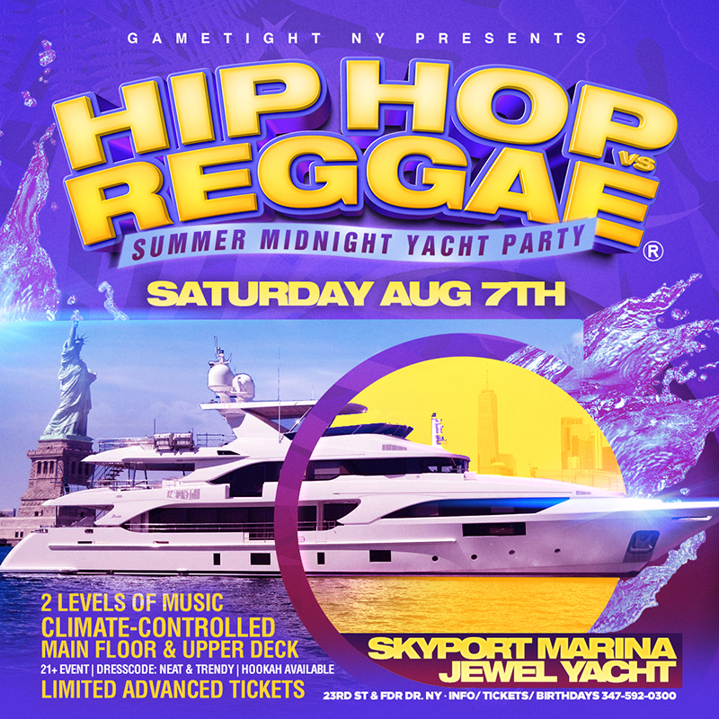 Nyc Hip Hop Vs Reggae® Midnight Summer Cruise Skyport Marina Jewel Yacht