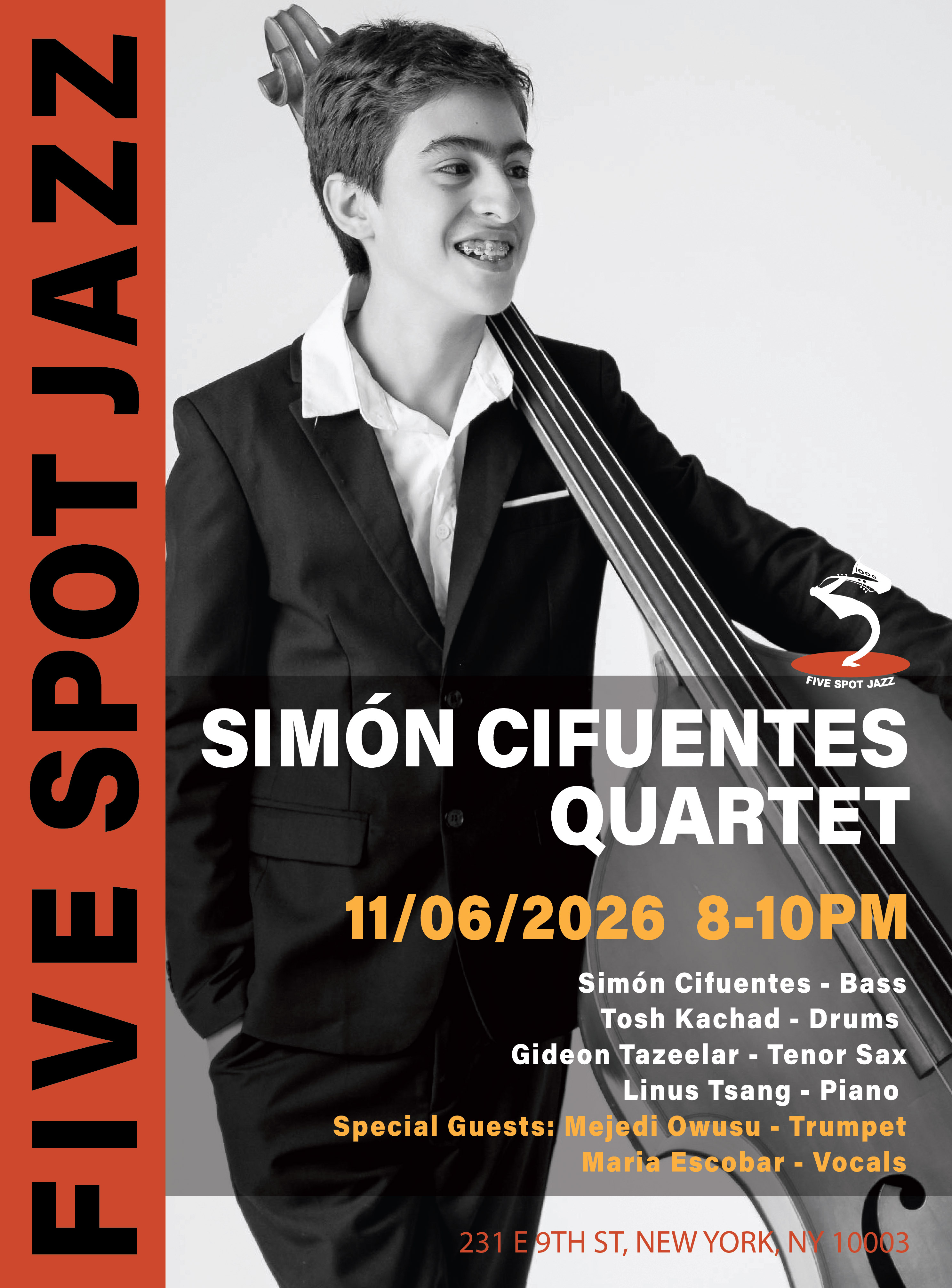 SimÓn Cifuentes Quartet — jazz photo by FIVE SPOT JAZZ | All About Jazz