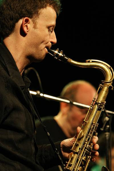 Nicolas Masson and Christian Graf with "Bertrand Blessing & Pitched Battle" at the Amr Jazz Festival, Alhambra, Geneva, Switzerl