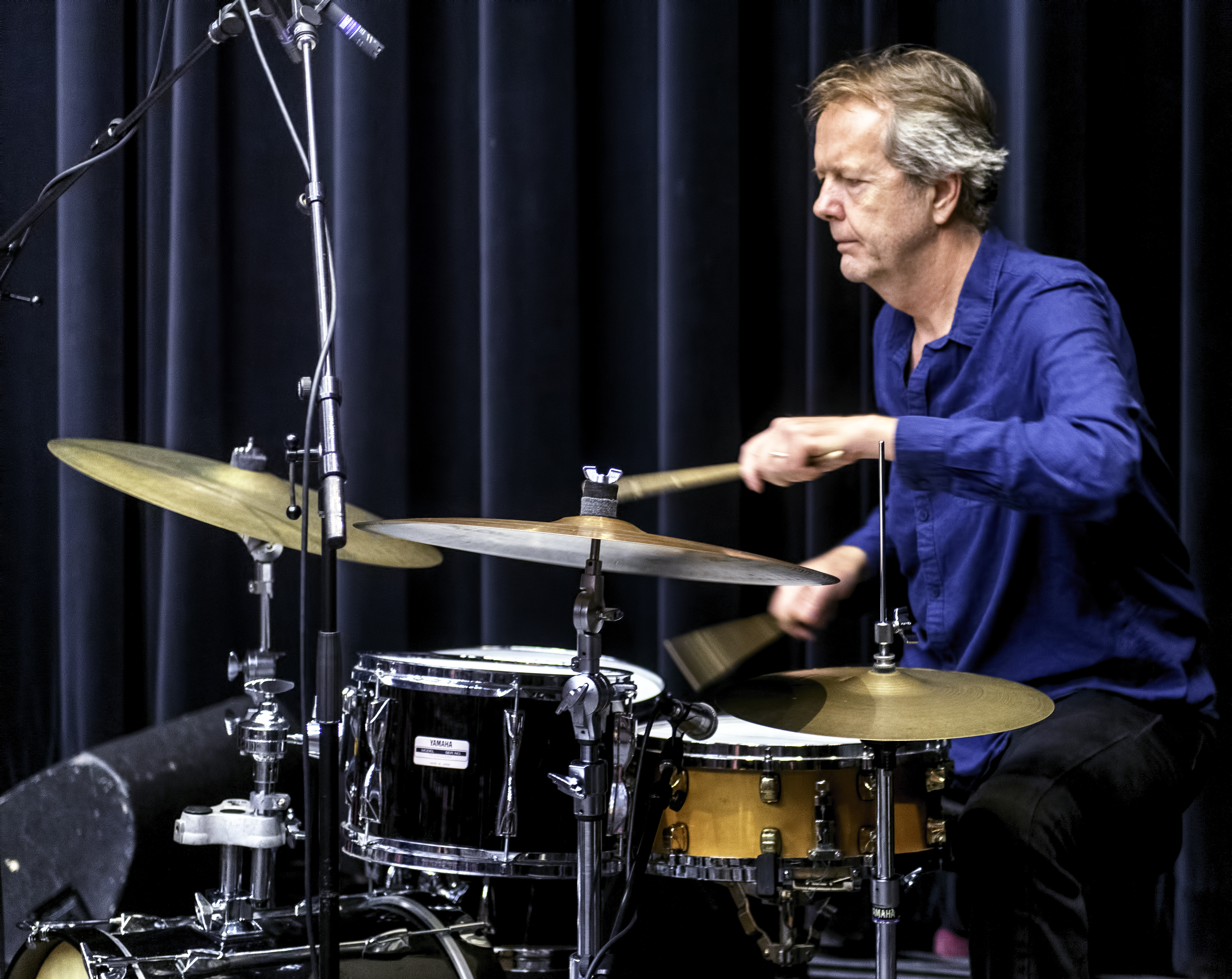 Tom Rainey with Hank Roberts and Ingrid Laubrock at the Guelph Jazz Festival 2019
