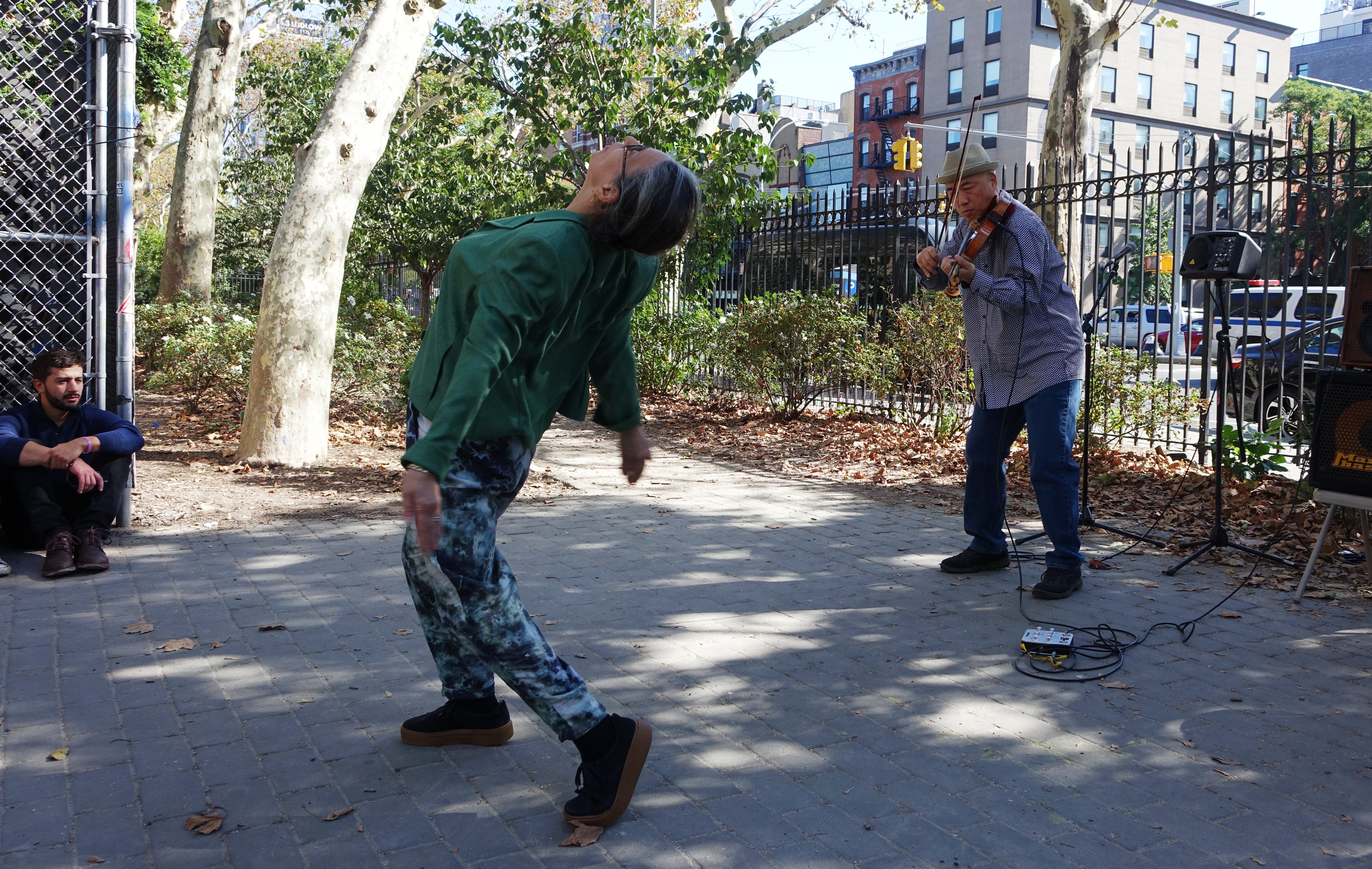 Patricia Parker and Jason Kao Hwang at First Street Green, NYC in October 2017