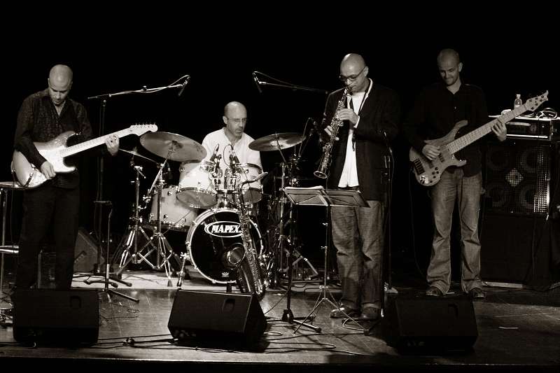 Jrmy Tordjman, Jean-Pierre Frelezeau, Ernie Odoom and Yvan Rougny with &Quot;Jrmy Tordjman Quartet&Quot; at the Salle Commun