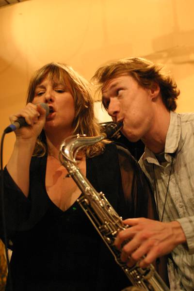 Nicole Tayach and Philippe Helfer with the Swing Sollicitors at the Restaurant Des Halles de L'Ile, Geneva , Switzerland,2005