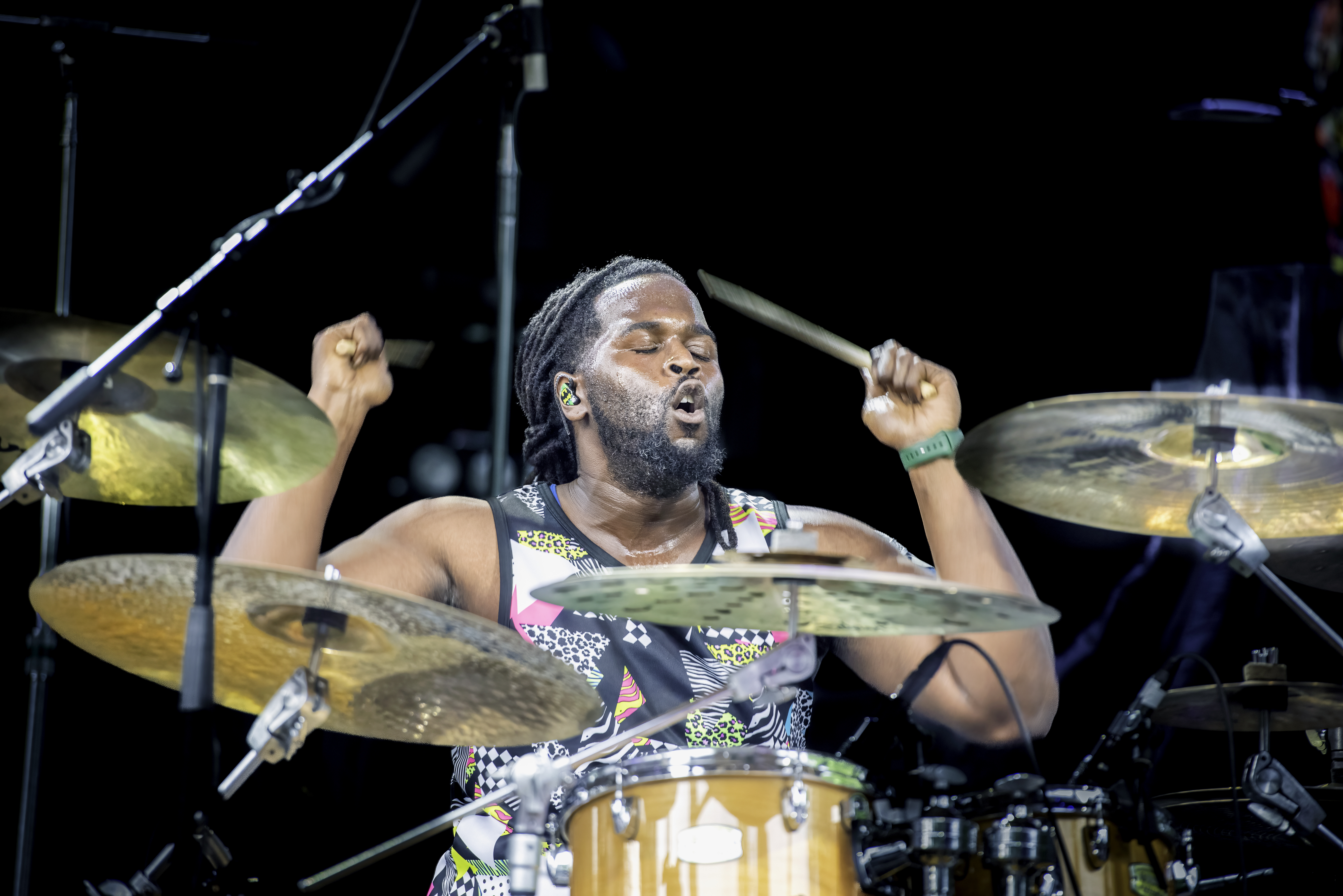 Joshua Johnson with Tank and the Bangas at Trombone Shorty’s Voodoo Threauxdown at SummerStage