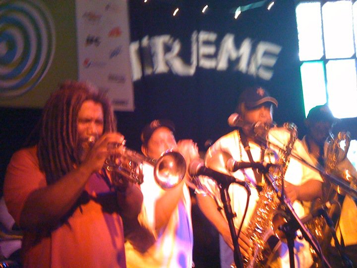 Jeff Lofton with the Dirty Dozen Brass Band