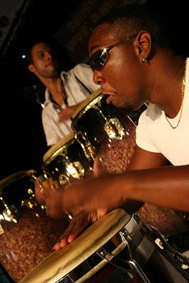 Sergio Guilarte and Cyril Regamey with "Batambo" During the Soundcheck at the Swiss World Festival, Vernier, Geneva, Switzerland