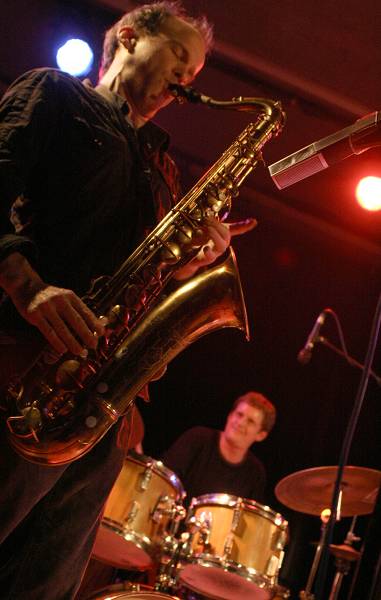 Chris Speed and Jim Black with the "Jim Black - Alasnoaxis" at the Sud Des Alpes, Amr, Geneva, Switzerland, April 2006