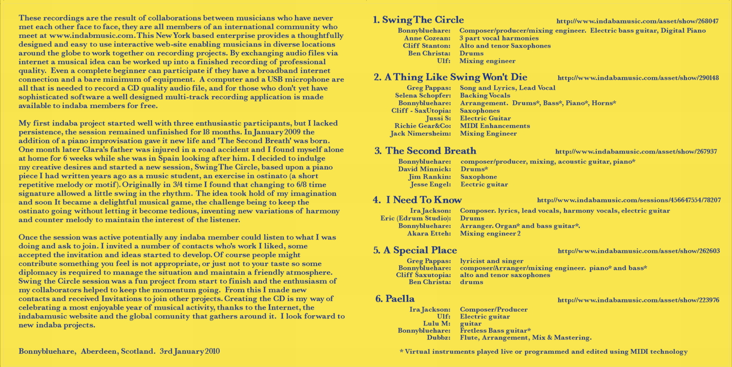 Liner Notes Swing the Circle