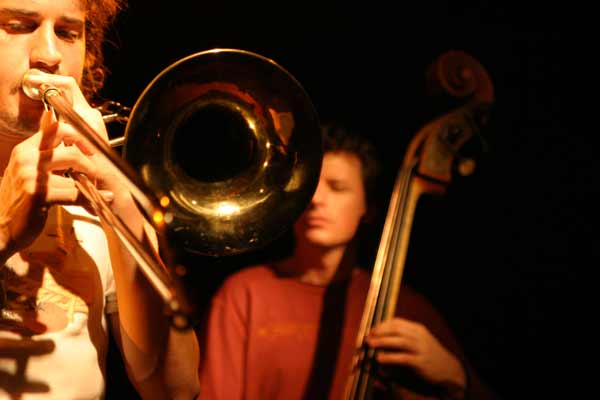 Nils Wogram and Matt Penman with "Nils Wogram - Root 70" at Amr, Sud Des Alpes, Geneva, Switzerland, 2005