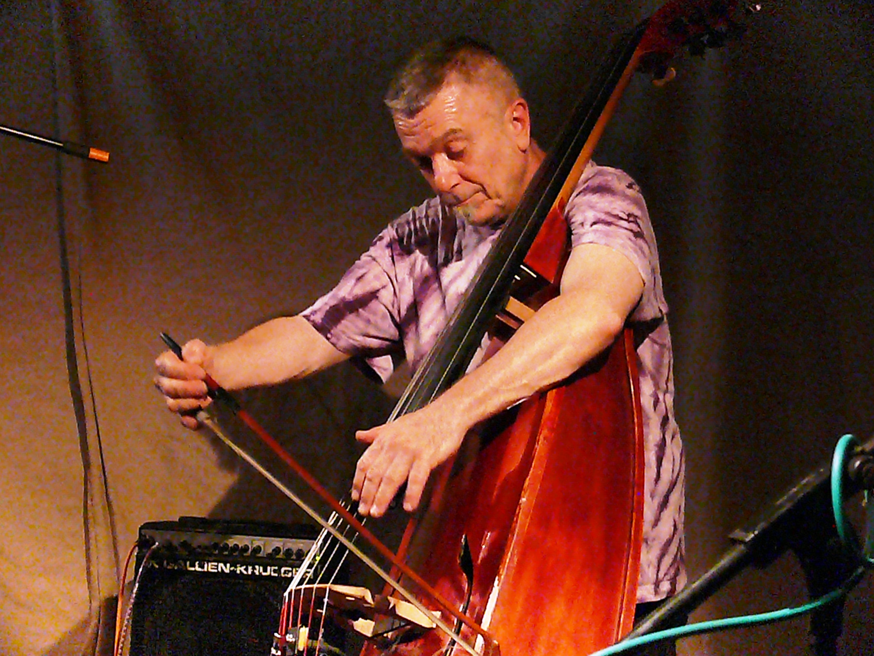 Paul Rogers at cafe oto, London with the Deep Trouble Trio in July 2017