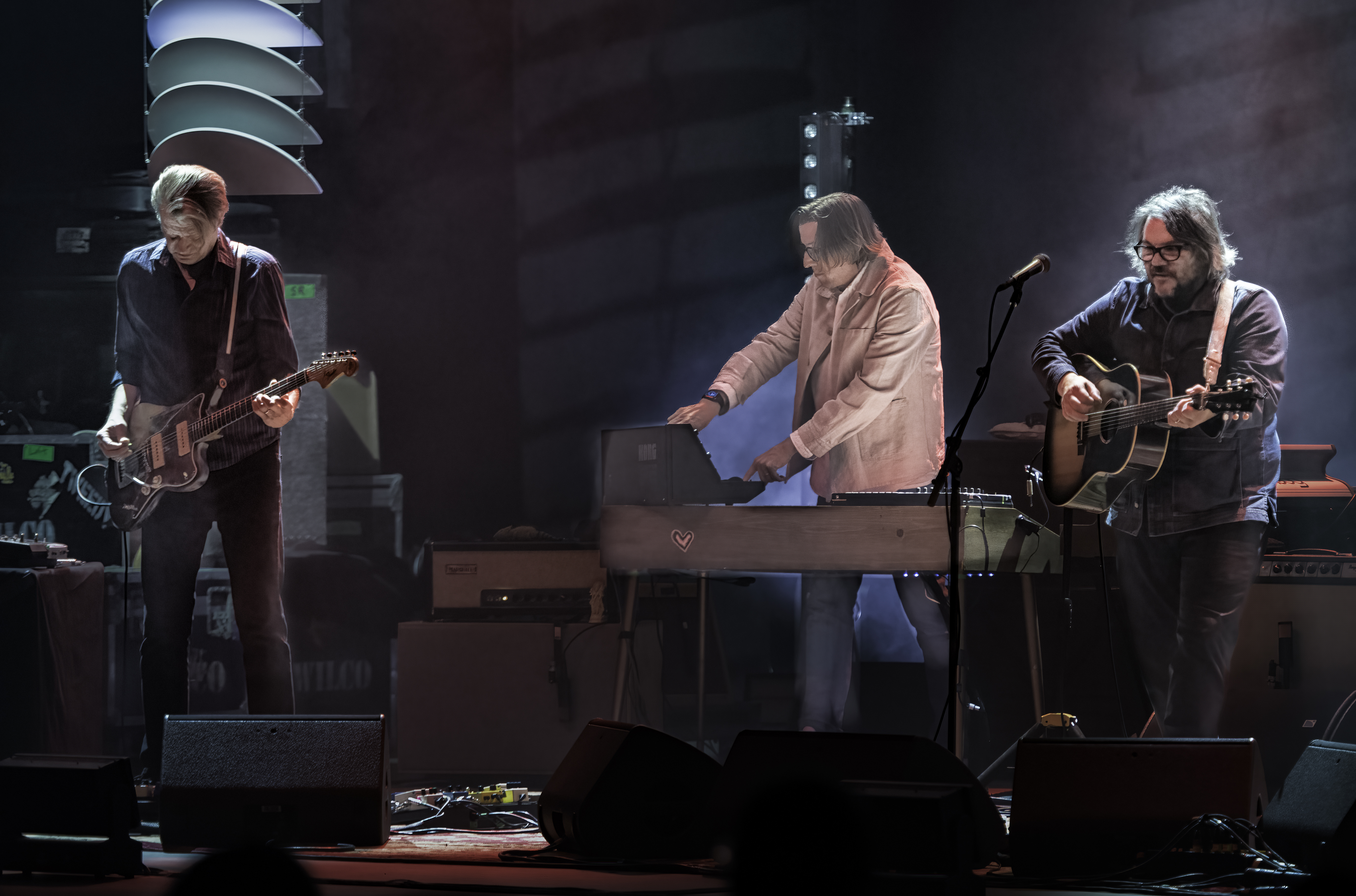 Nels Cline, Mikael Jorgensen and Jeff Tweedy with Wilco at the United Palace Theatre in NYC