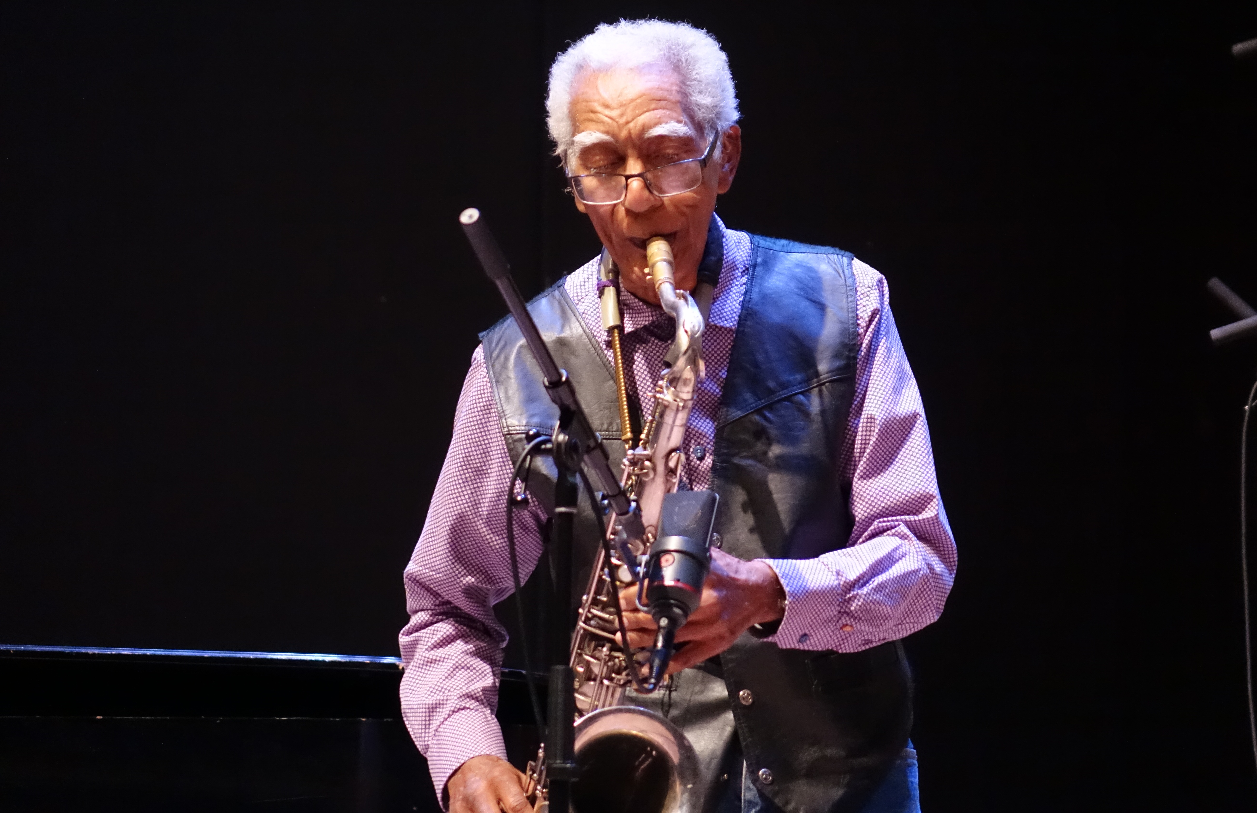 Kidd Jordan at the Vision Festival in Roulette, Brooklyn in June 2019