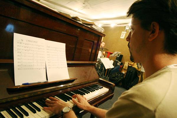Matthieu Rossignely During a Rehersal for the Group "Stratometric", Geneva, Switzerland, 2005