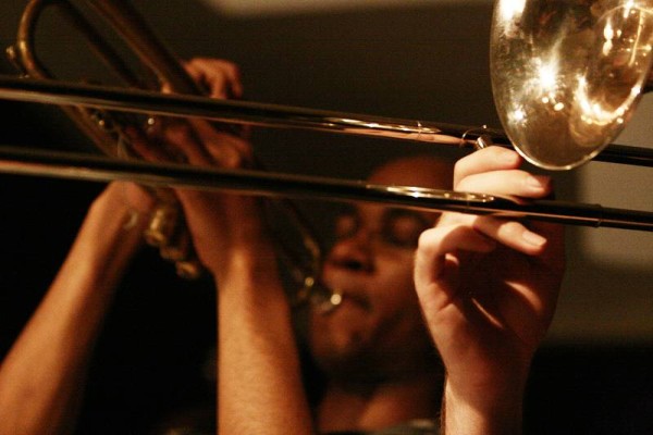 Jonathan Finlayson and Tim Albright with "Steve Coleman and the Five Elements" at the Jazz Gallery, Manhattan, New-York, USA, MA