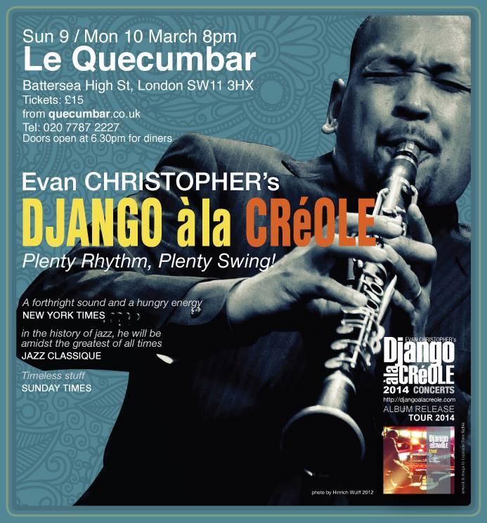 Evan Christopher Concert Poster QuecumBar