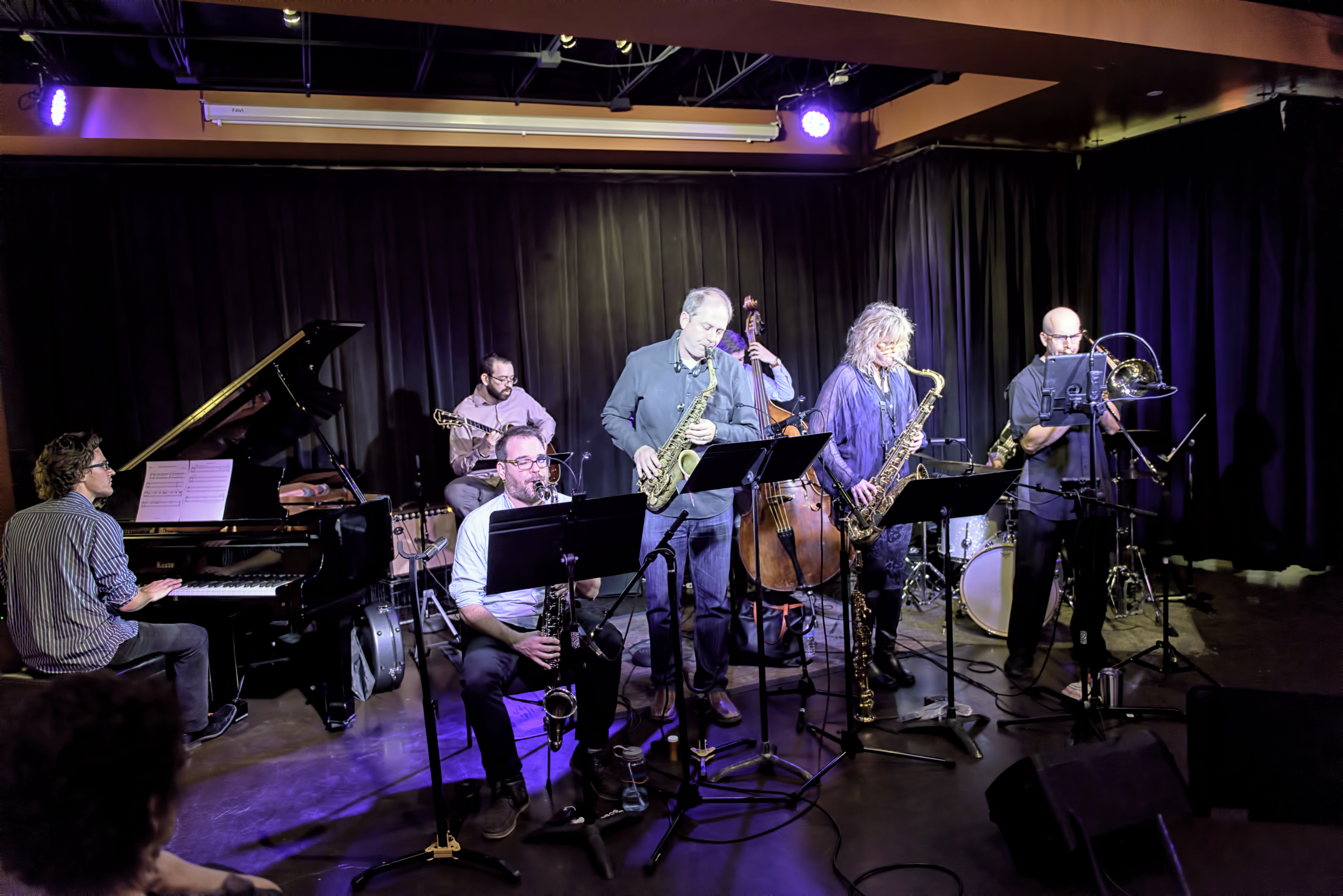 Matt Williams, Keith Kelly, Jeff Libman, Will Goble, Eric Rasmussen, Mary Petrich, And Steve Mcallister With Will Goble's Audiodrama Octet At The Nash In Phoenix At The Nash.