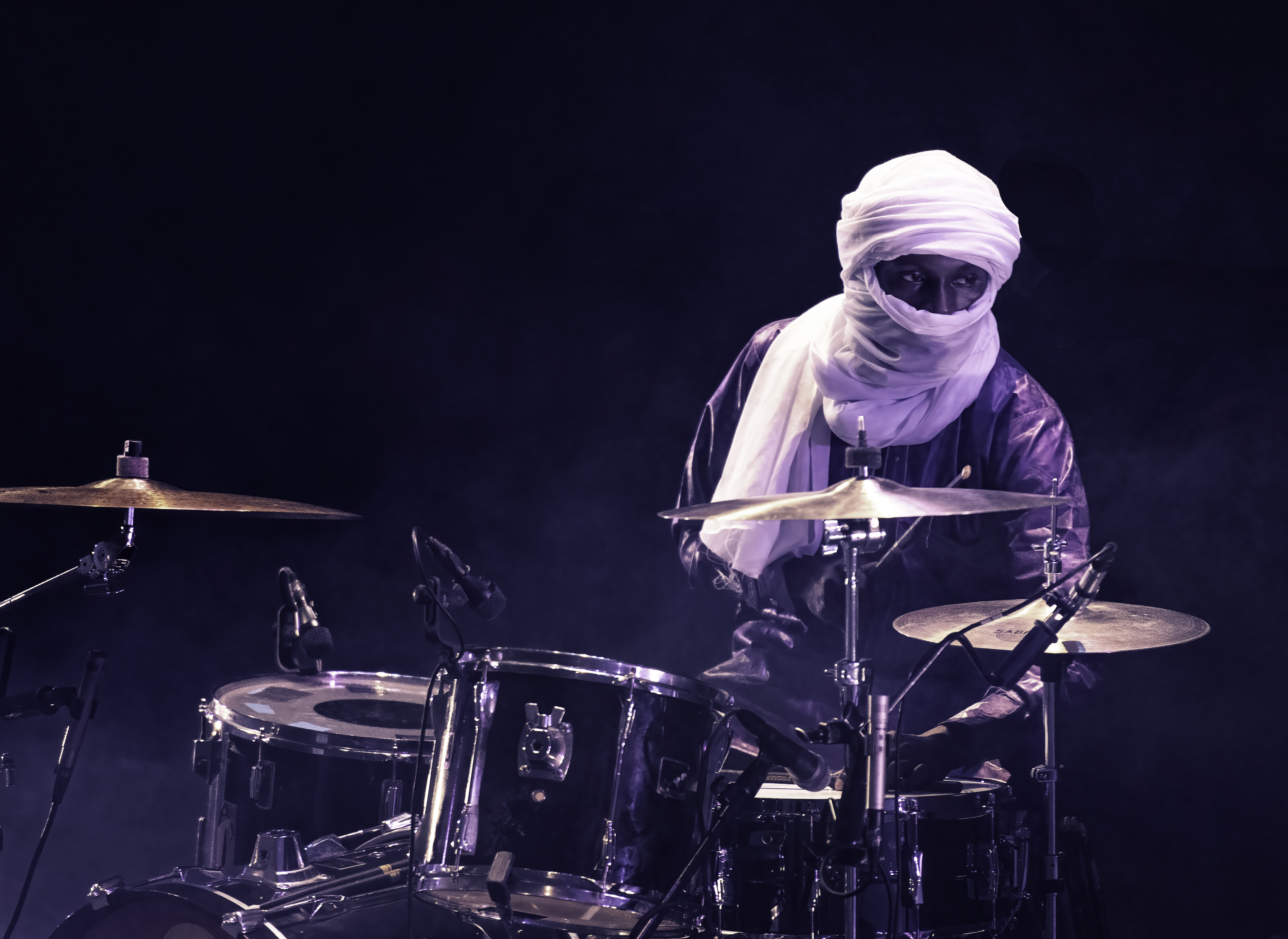 Souleymane Ibrahim with Mdou Moctar at The Brooklyn Academy of Music Opera House