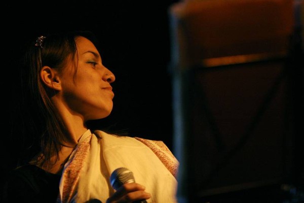 Jamila Dorner with "Kawthar" at Catalyse, Geneva, Switzerland, April 2006