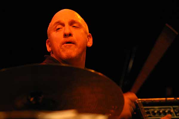 Adam Nussbaum with the "John Abercrombie Organ Trio" at Amr, Sud Des Alpes, Geneva, Switzerland, 2004