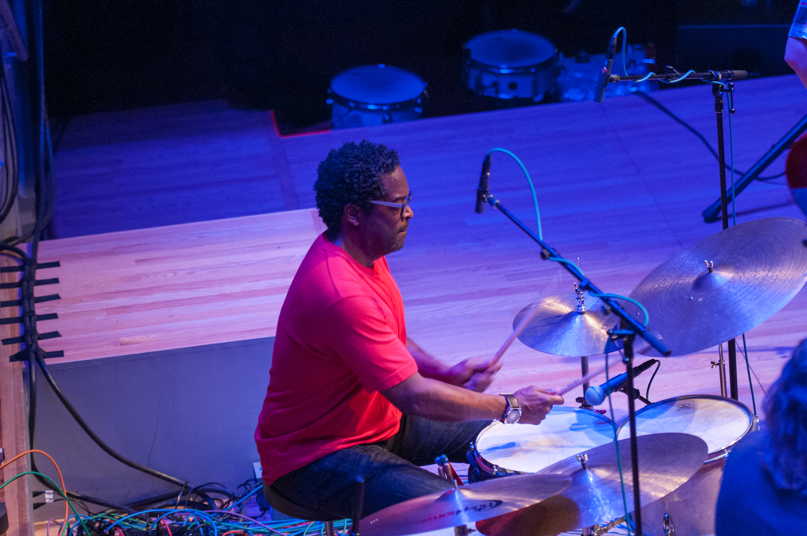 Gerald Cleaver with Paul Dunmall, Matthew Shipp, Paul Dumall, and Joe Morris at the Vision Festival 2012