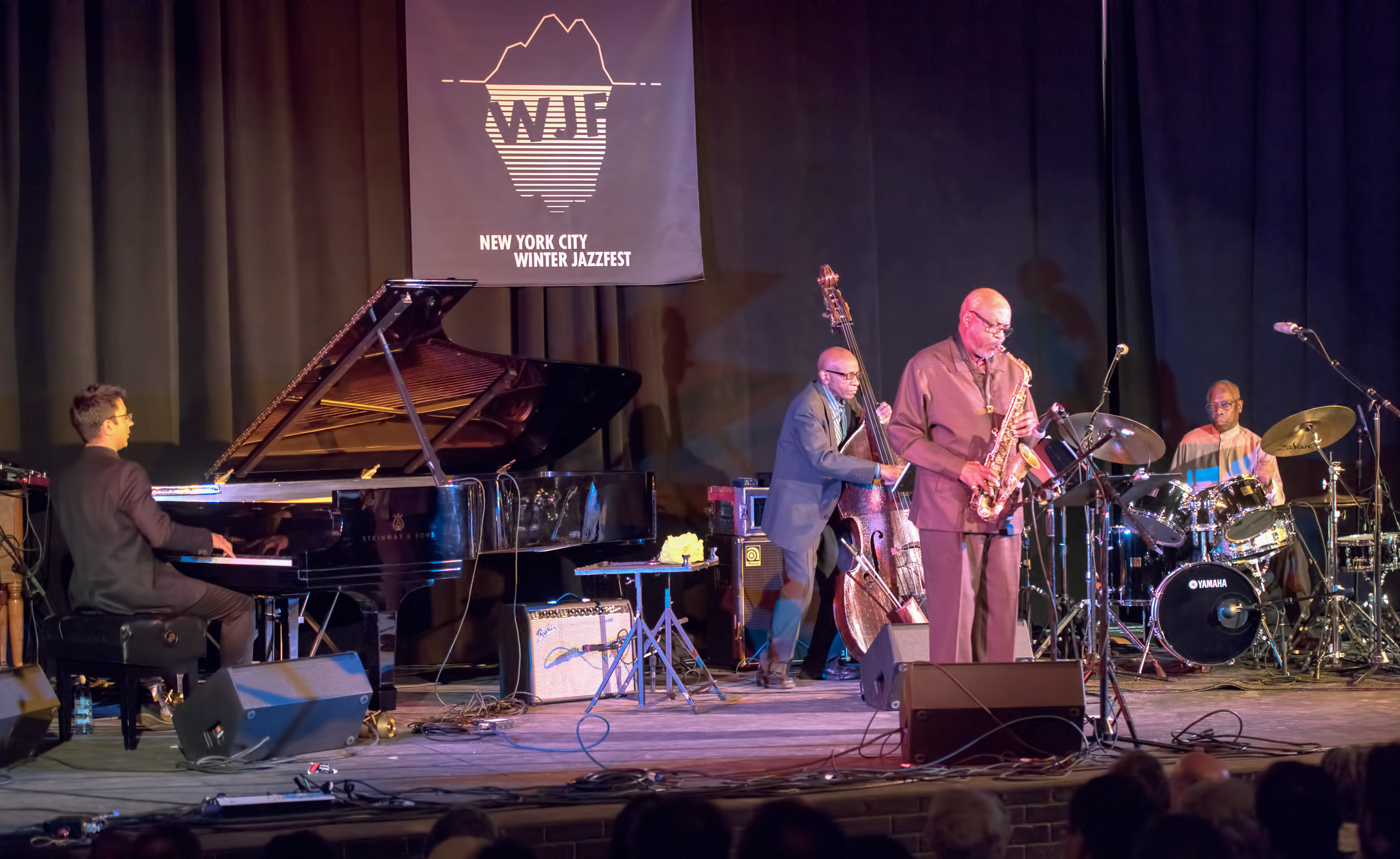 Vijay Iyer, Oliver Lake, Reggie Workman and Andrew Cyrille with Trio 3 at the Nyc Winter Jazzfest 2015