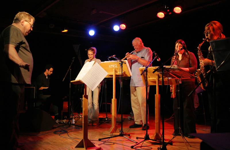 Olivier Magnenat, Sebastien Ammann, Soraya Berent, Frank Schmidt, Louise Tangermann and Myriam Spitzli with the "Little Big Band