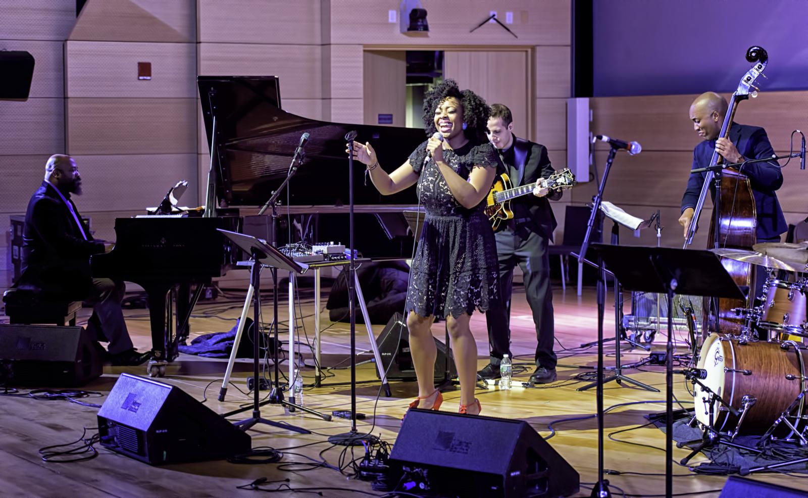 Allyn Johnson, Alicia Olatuja, David Rosenthal and Reuben Rogers with Songs of Freedom at the NYC Winter Jazzfest 2017