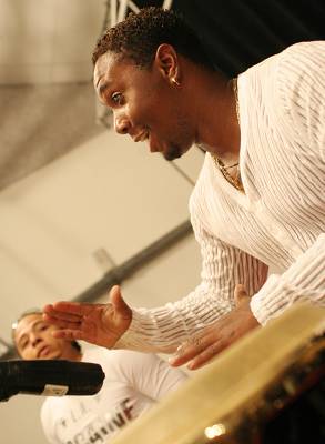 Sergio Guilarte with "Batambo" 'S Soundcheck at the Kilimandjaro Festival, Thonon-Les-Bains, France, 2005