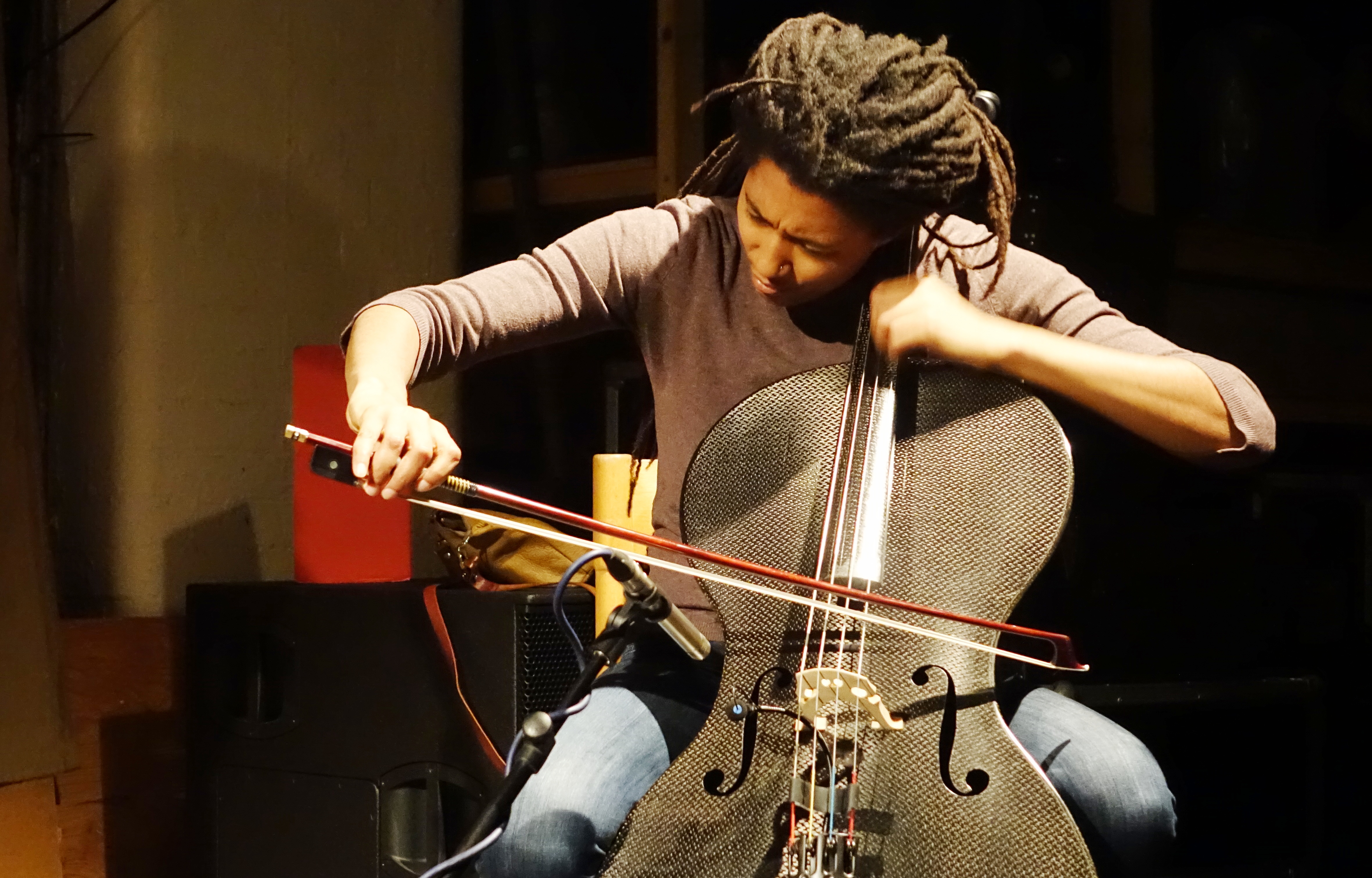 Tomeka Reid at Cafe Oto, London in April 2019