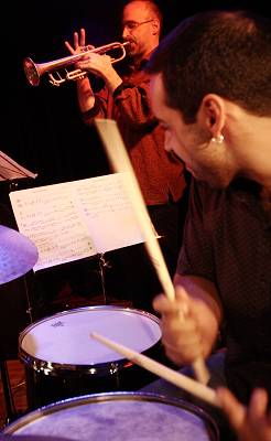 Antonio Sanchez and Ralph Alessi with the "Scott Colley Quartet" at the Sud Des Alpes, Amr, Geneva, Switzerland, 2005