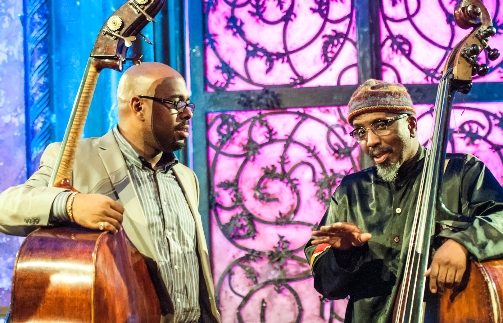 Christian McBride and William Parker at the Under_line Benefit at Angel Orensanz Foundation