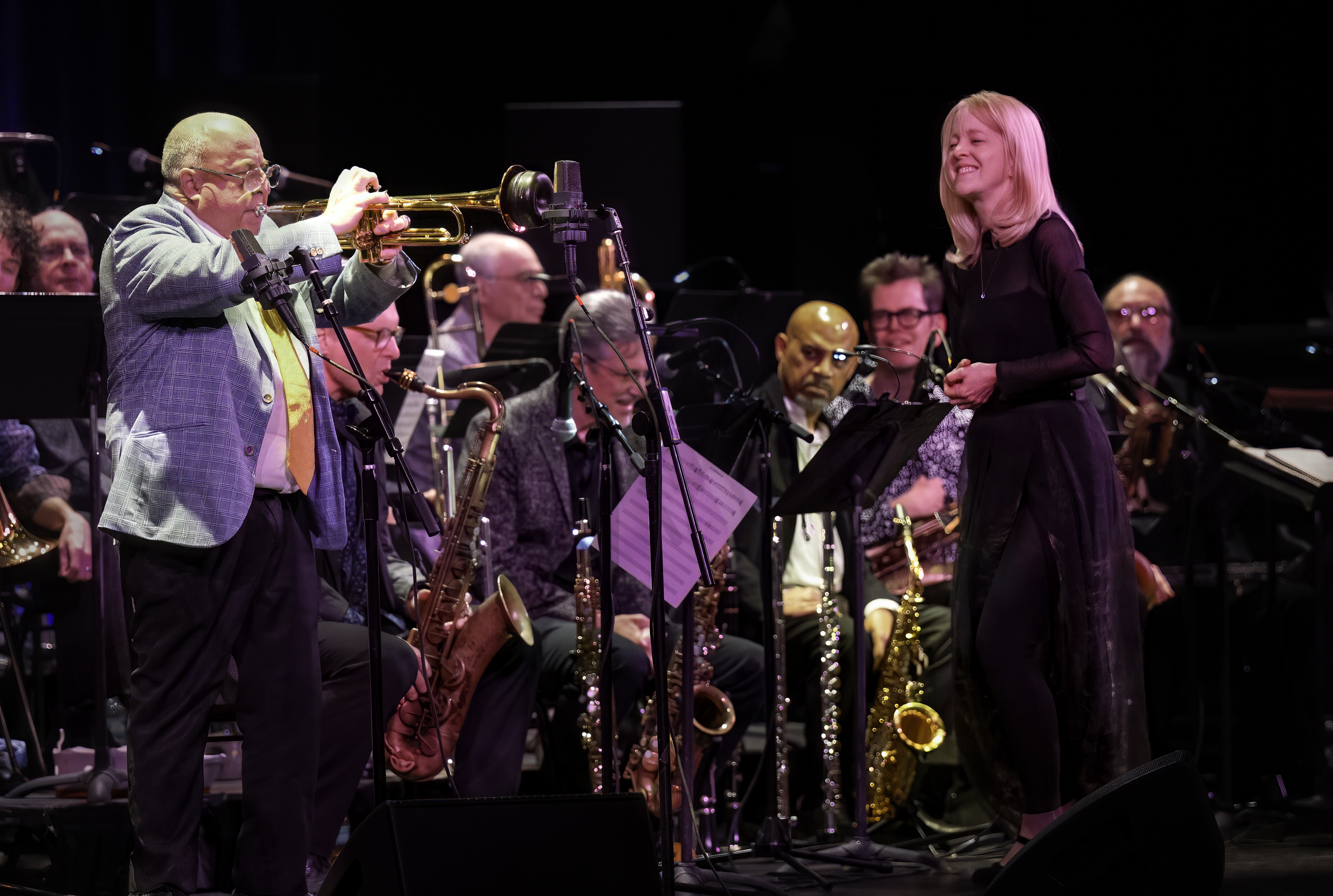 Greg Gisbert and Maria Schneider with the MSO Orchestra At Town Hall