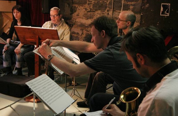 Martin Wisard, Nicolas Masson, Thomas Danzeisen, Kenny Wheeler and Diana Torto with "Kenny Wheeler & the Geneva Dowtown Orchestr