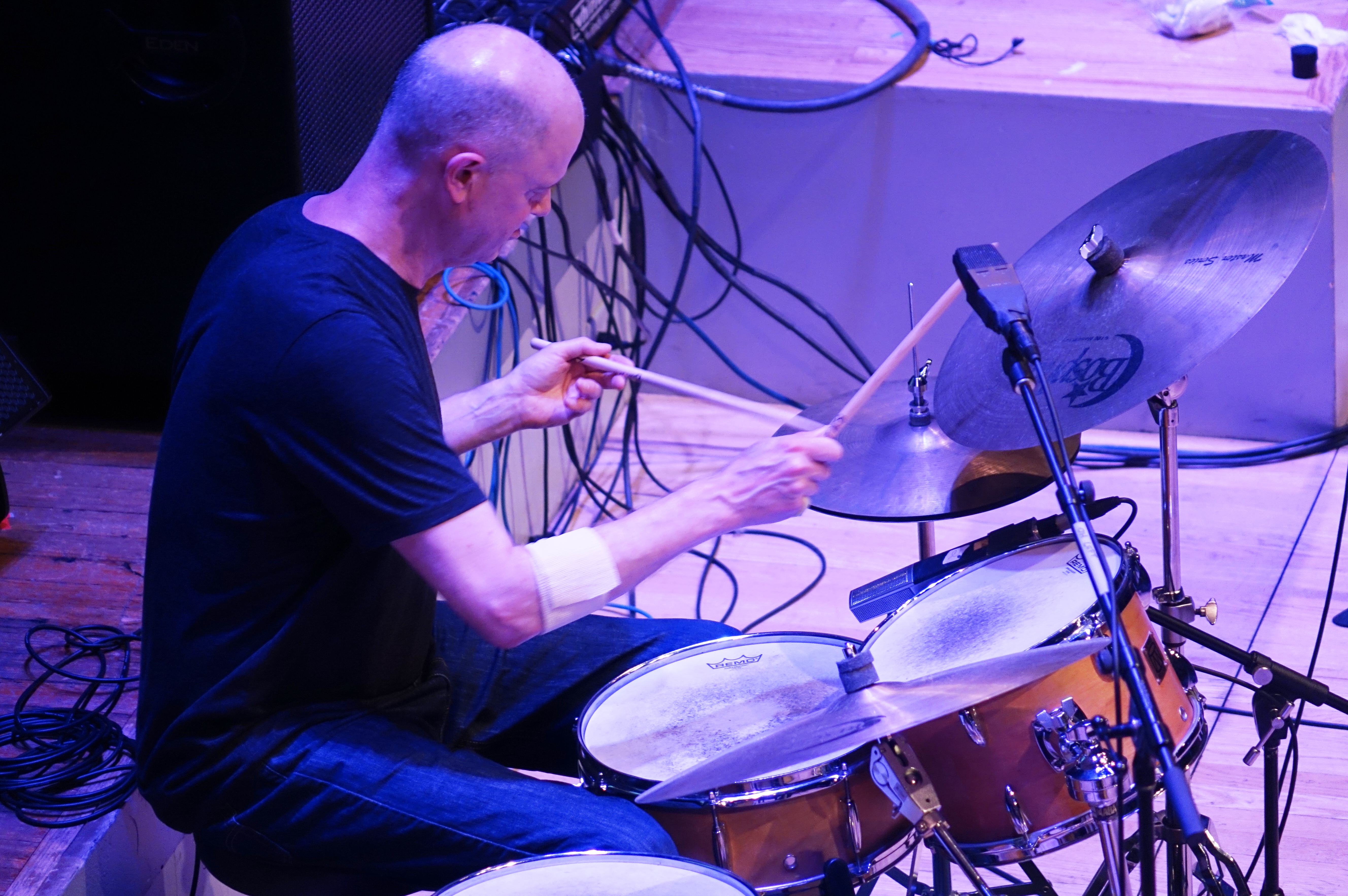 Whit Dickey at the Vision Festival in Roulette, Brooklyn in June 2019