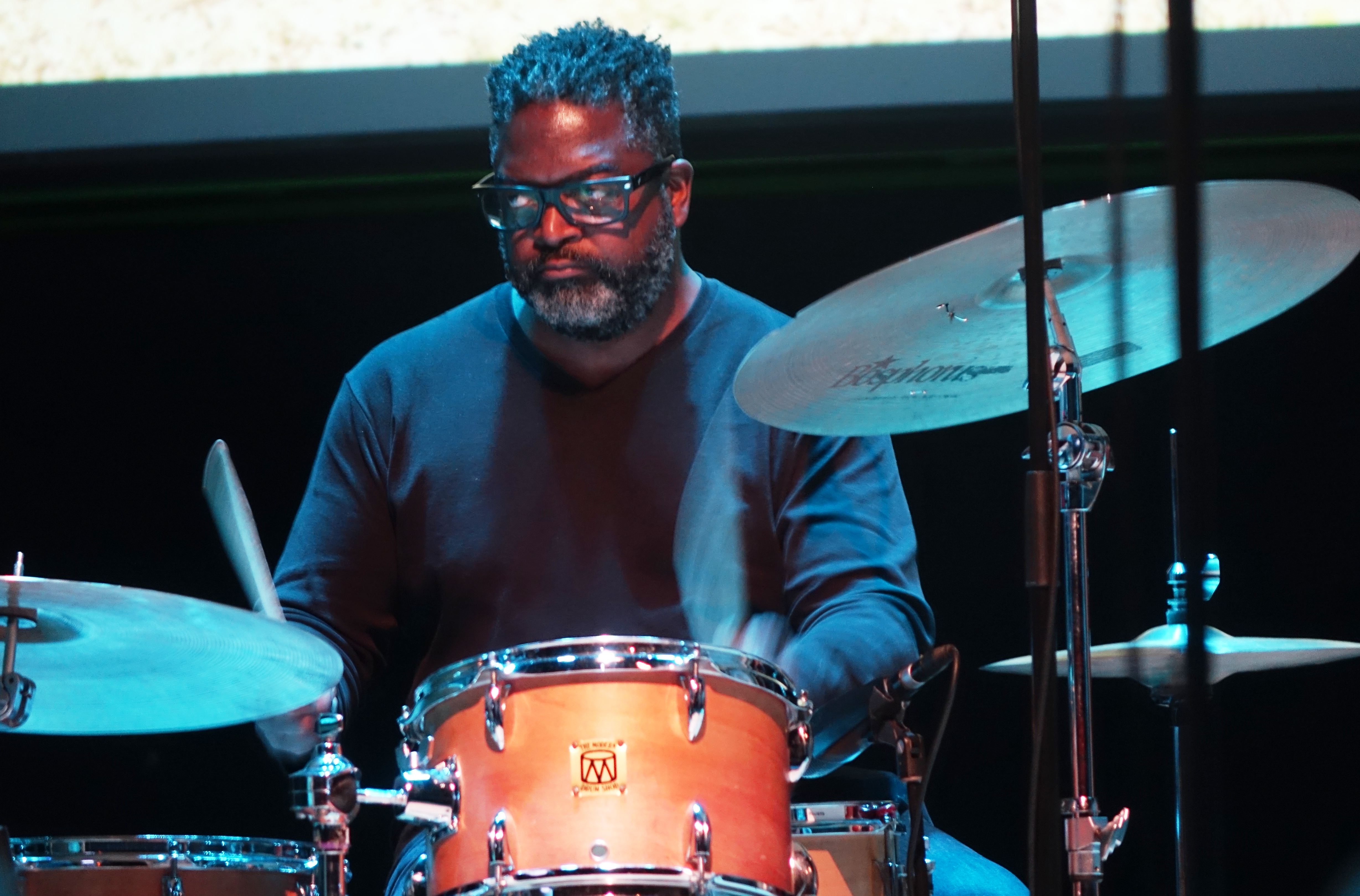 Gerald Cleaver at the Vision Festival in Roulette, Brooklyn in June 2019