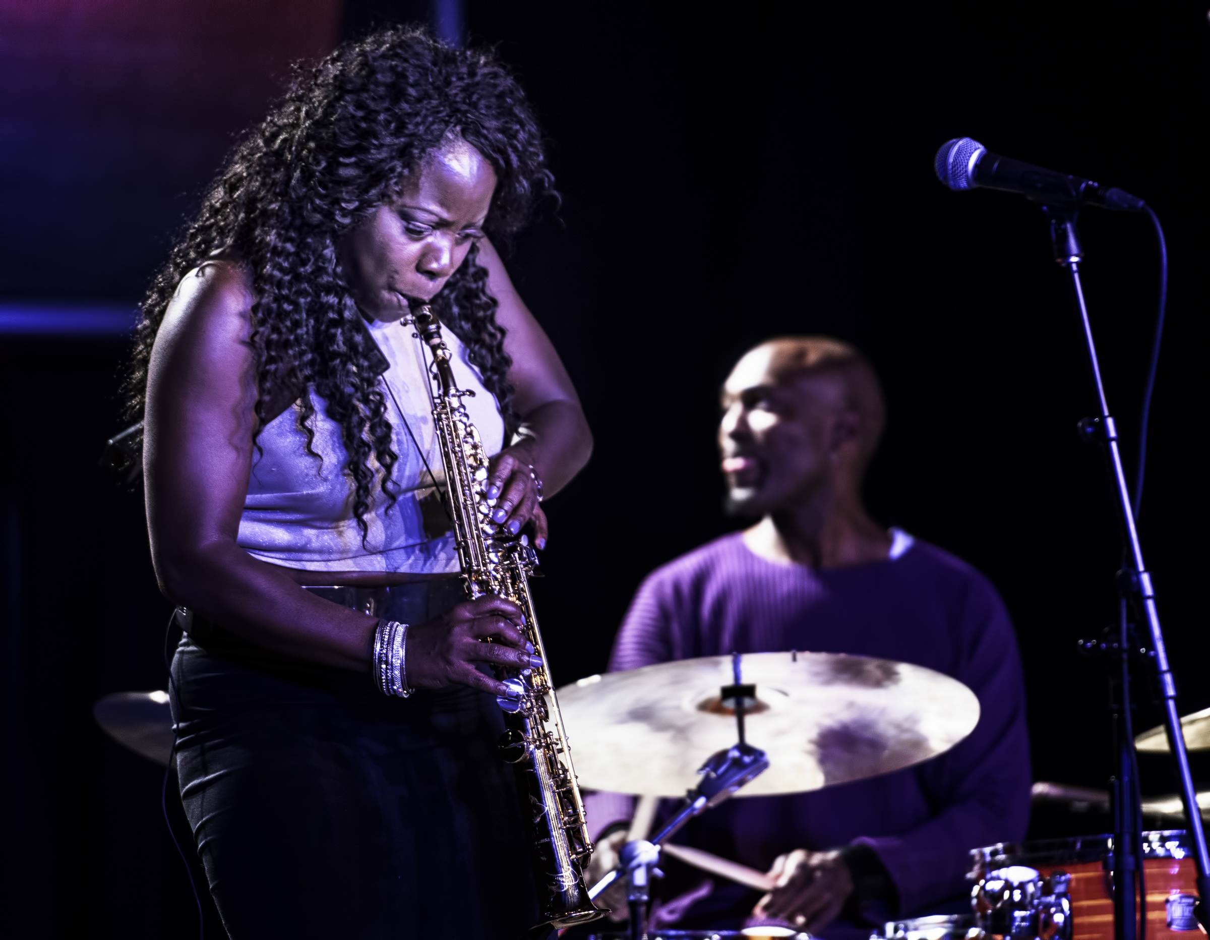 Tia Fuller and Rudy Royston with the Tia Fuller Quintet at the Monterey Jazz Festival