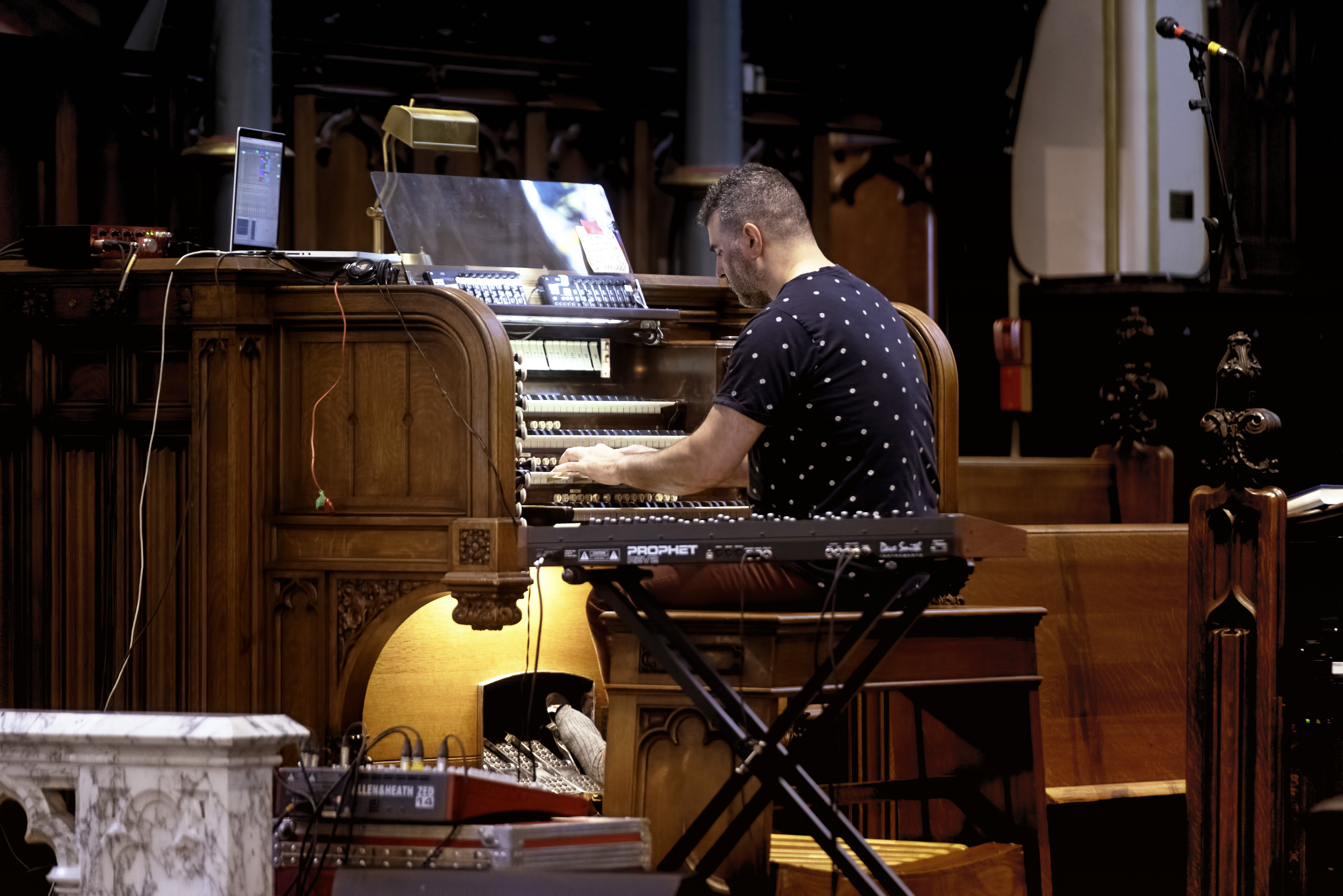 John Kameel Farah at St. Georges Church at the Guelph Jazz Festival 2019