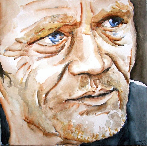 Chet Baker - Dim 60x60cm - Watercolor on Canvas Prepared with Acrylic Primer