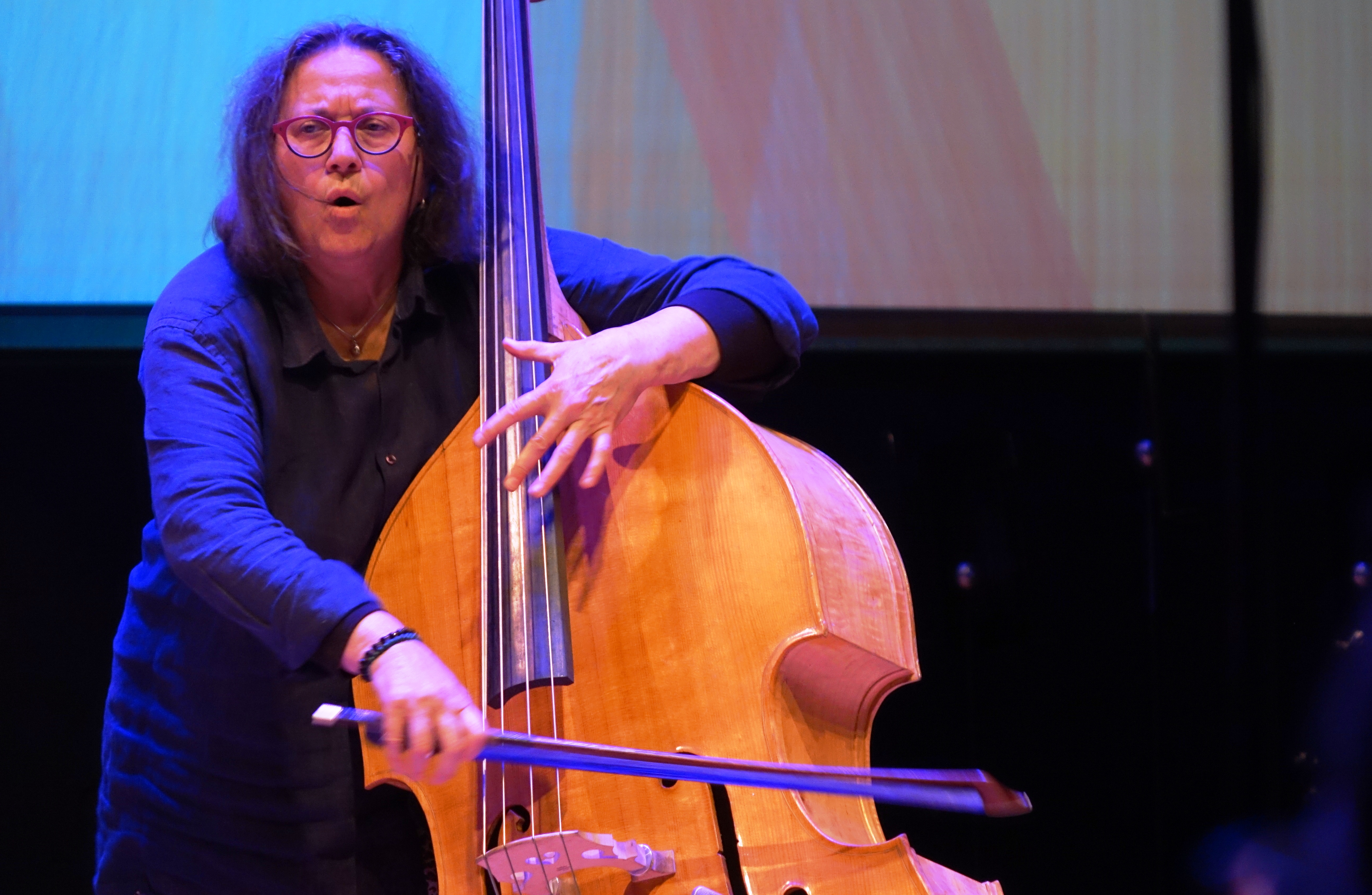 Joelle Leandre at Roulette, Brooklyn in May 2018