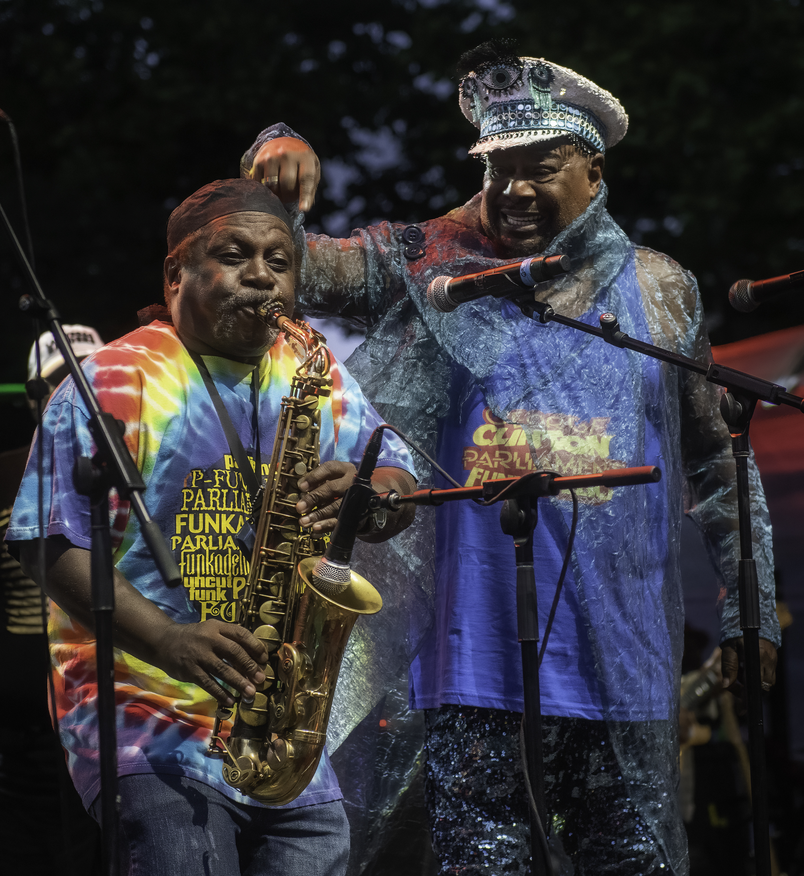 Darryl Dixon and George Clinton with P-Funk on the One Nation Under A Groove Tour at Central Park SummerStage